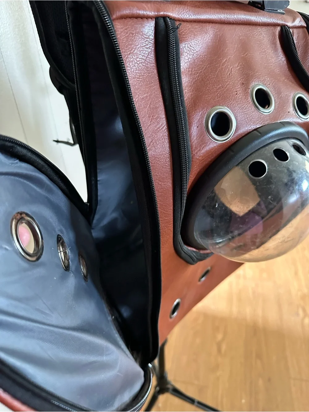 Brown Pet Carrier Backpack with Bubble Window